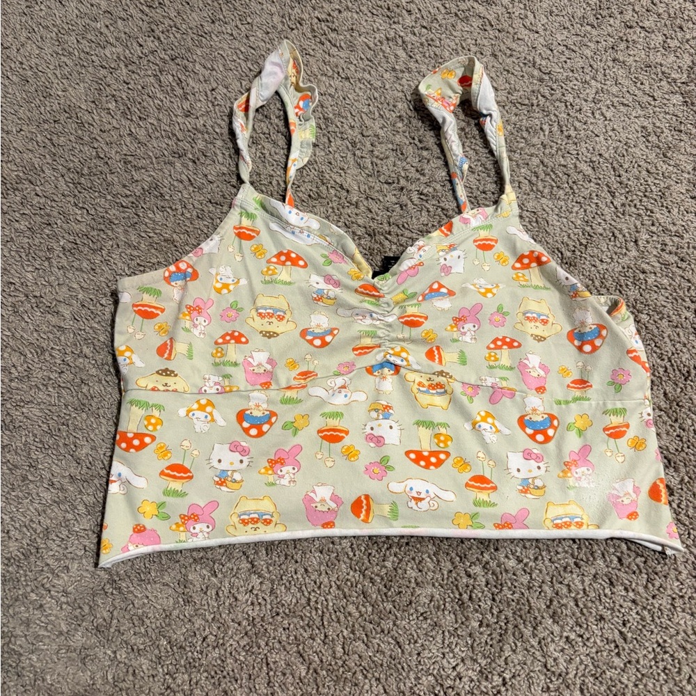 Cute Cartoon Print Crop Top